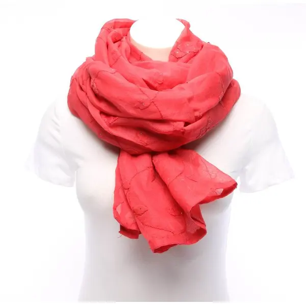 Schal, in Rot, Baumwolle, Sônia Bogner