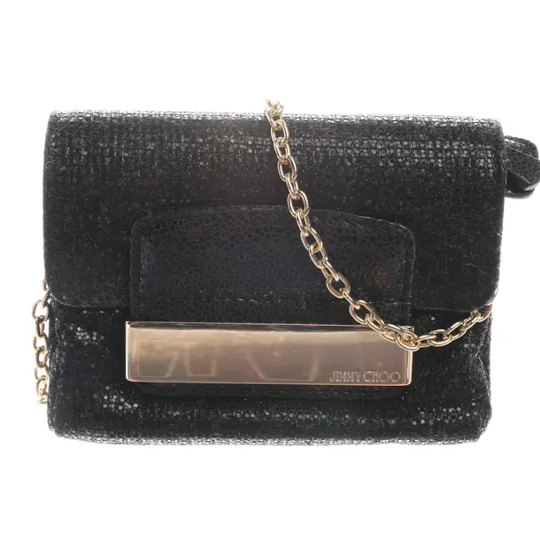Abendtasche in Schwarz, Leder, Jimmy Choo