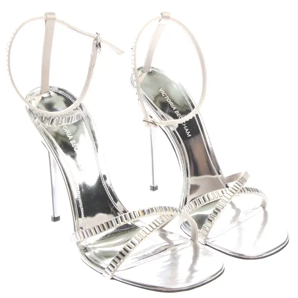 Heeled Sandals in Metallic, , Victoria Beckham