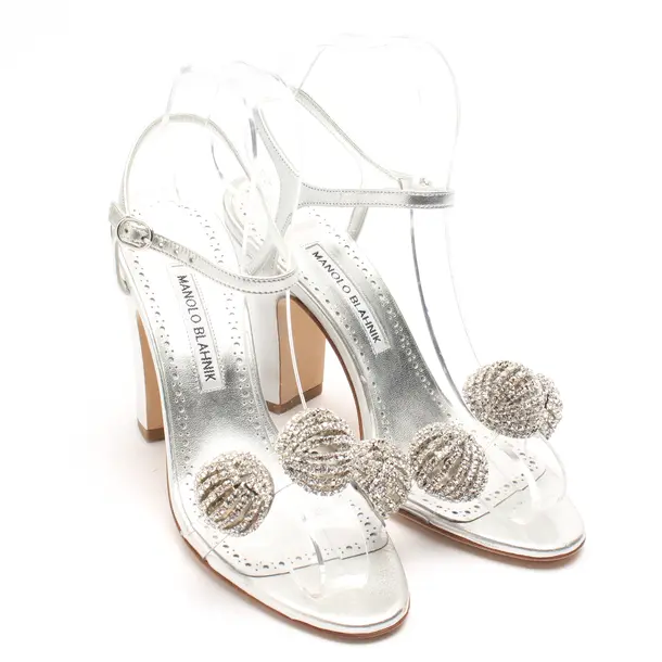 Sandaletten in Metallic, , Manolo Blahnik
