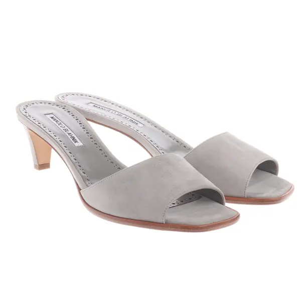 Heeled Sandals, in Gray, Manolo Blahnik