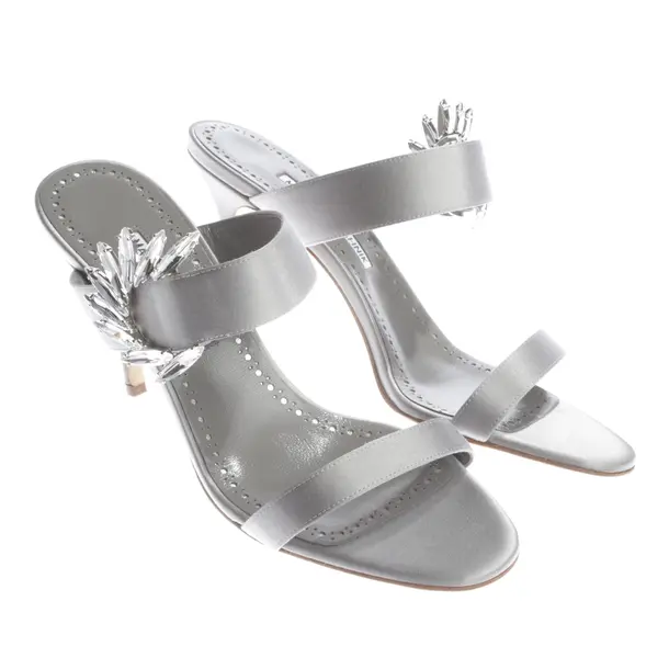 Sandaletten, in Grau, Manolo Blahnik