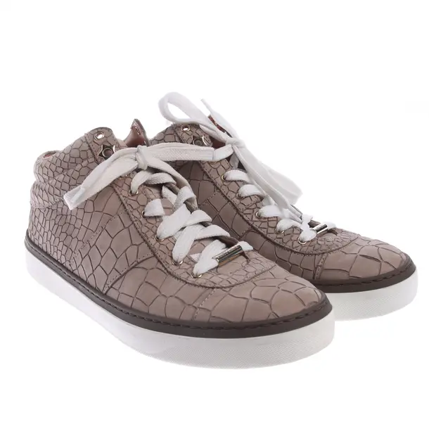 High-Top Sneakers in Brown, , Jimmy Choo