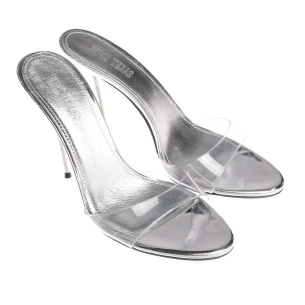 Heeled Sandals in Metallic, , Paris Texas