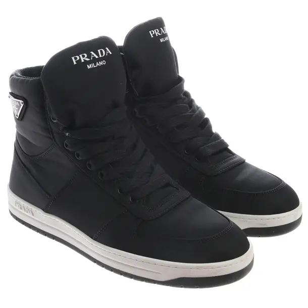 High-Top Sneakers in Black, , Prada