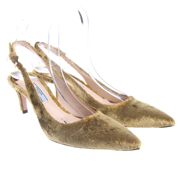 Slingbacks in Yellow, , Prada