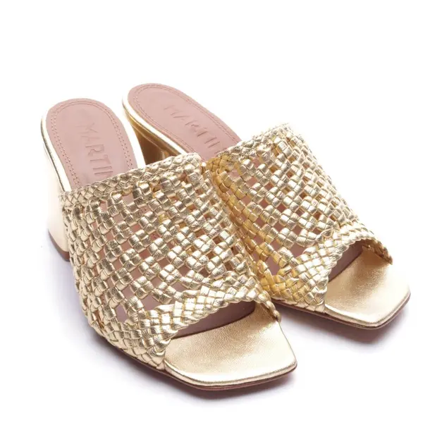 Heeled Sandals in Metallic, , Souliers Martinez