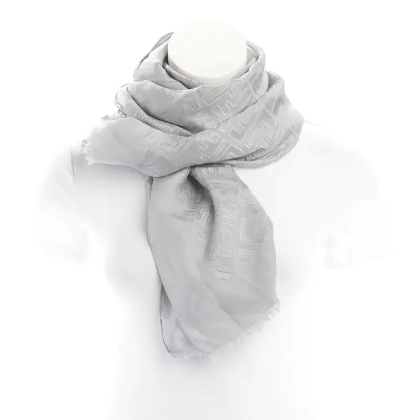 Shawl in Gray, Silk, Fendi