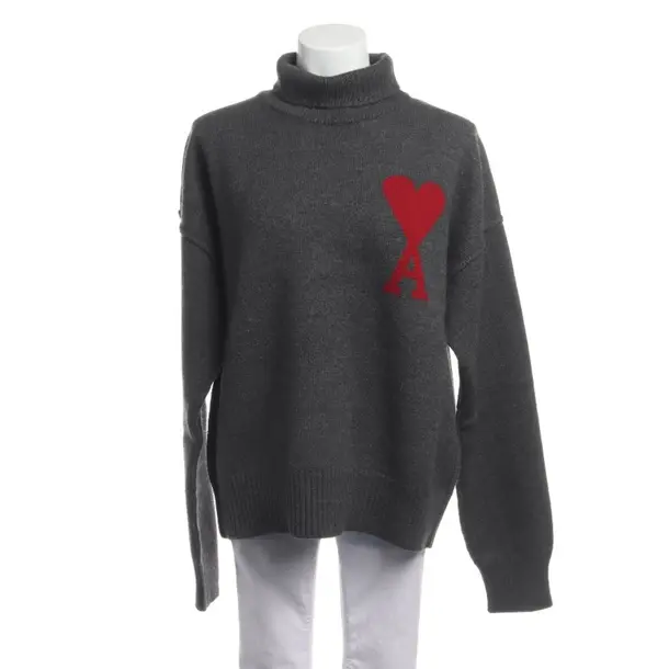 Wool Jumper in Gray, Wool, Ami Paris