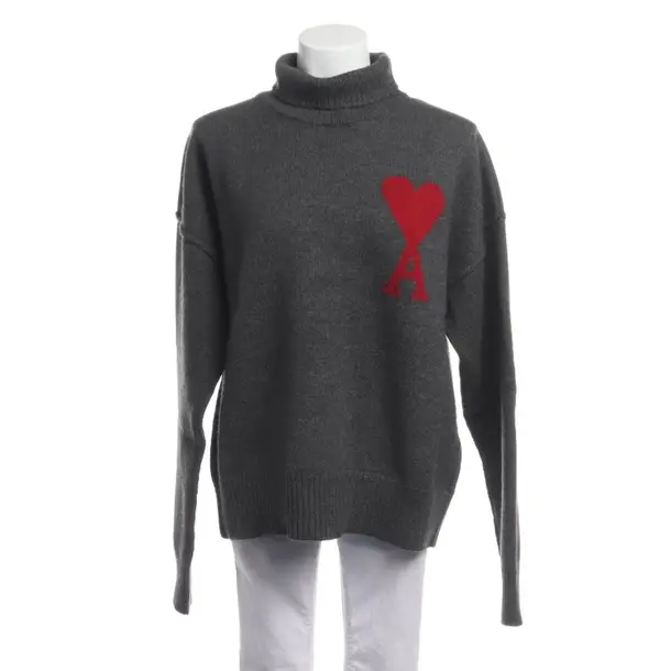 Wool Jumper in Gray, Wool, Ami Paris