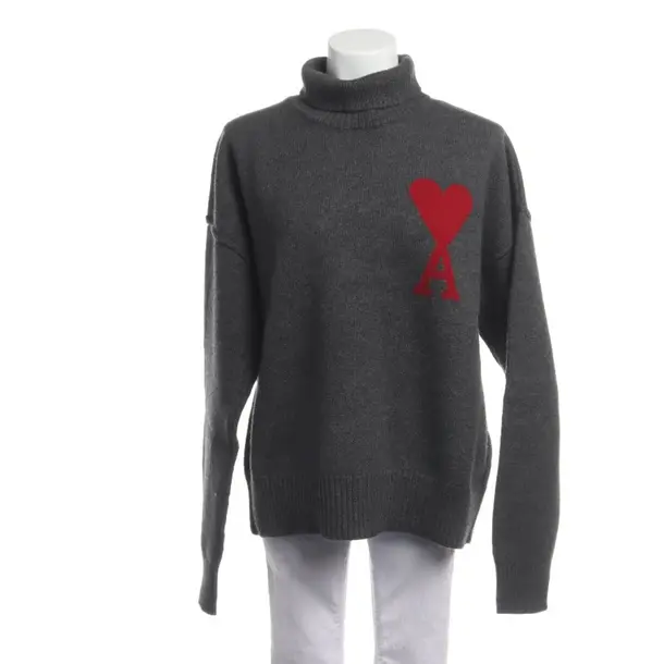 Wool Jumper in Gray, Wool, Ami Paris