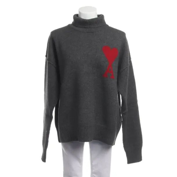 Wool Jumper in Gray, Wool, Ami Paris