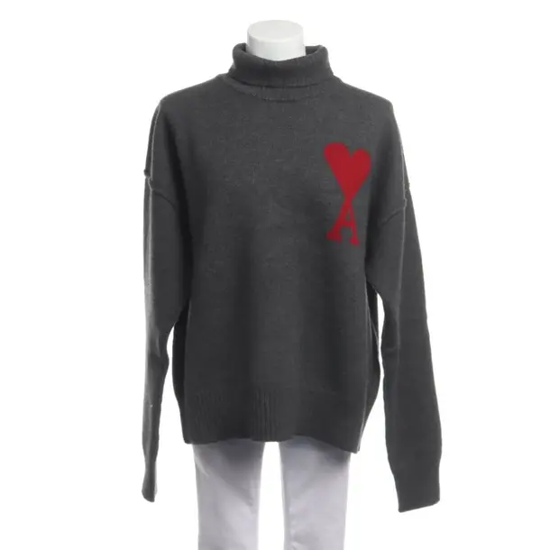 Wool Jumper in Gray, Wool, Ami Paris
