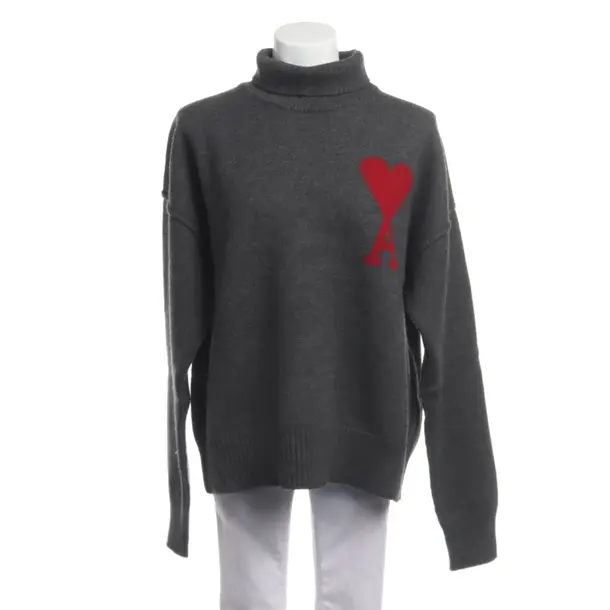 Wool Jumper in Gray, Wool, Ami Paris