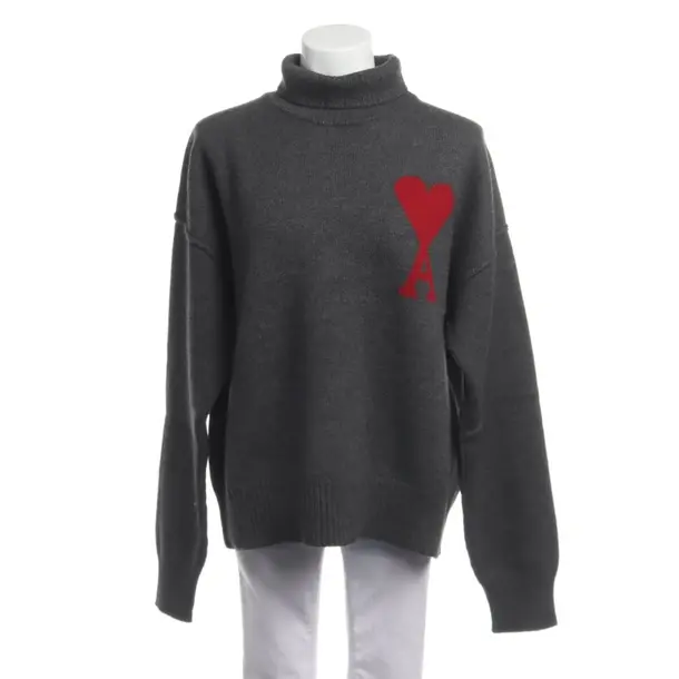 Wool Jumper in Gray, Wool, Ami Paris
