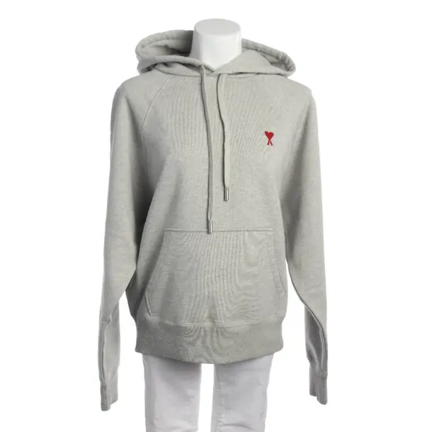 Hoodie in Grau, Baumwolle, Ami Paris