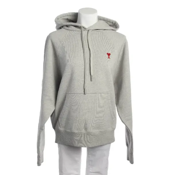 Hoodie in Grau, Baumwolle, Ami Paris