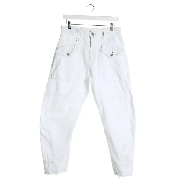 Pants in White, Cotton, High Use