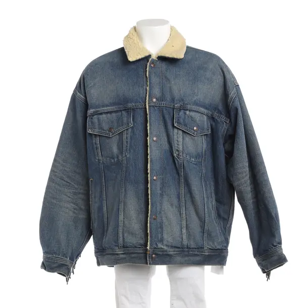 Mid-Season Jacket, in Blue, Cotton, Céline