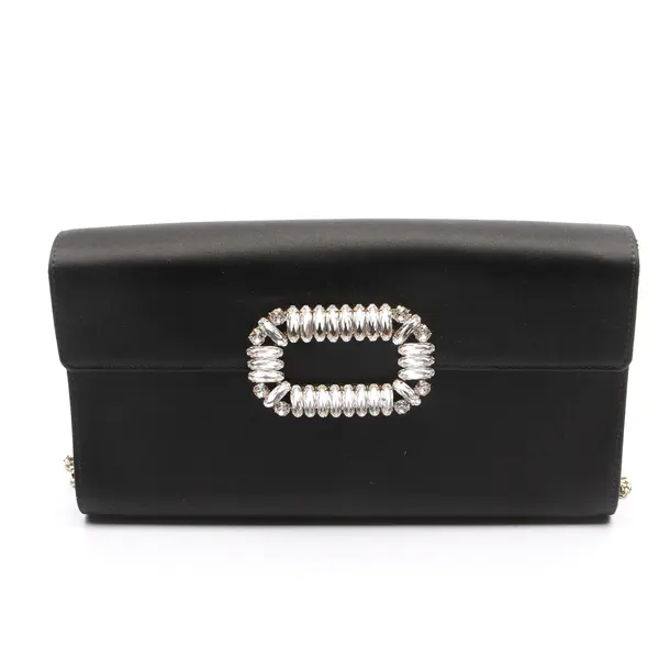 Shoulder Bag in Black, Cotton, Roger Vivier