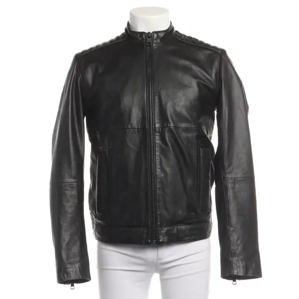 Lederjacke in Schwarz, Leder, Calvin Klein
