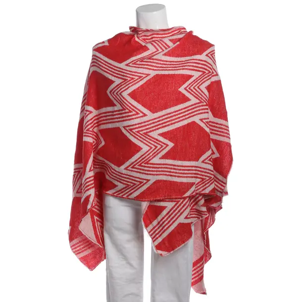 Poncho, in Hellrot, Baumwolle, Maje