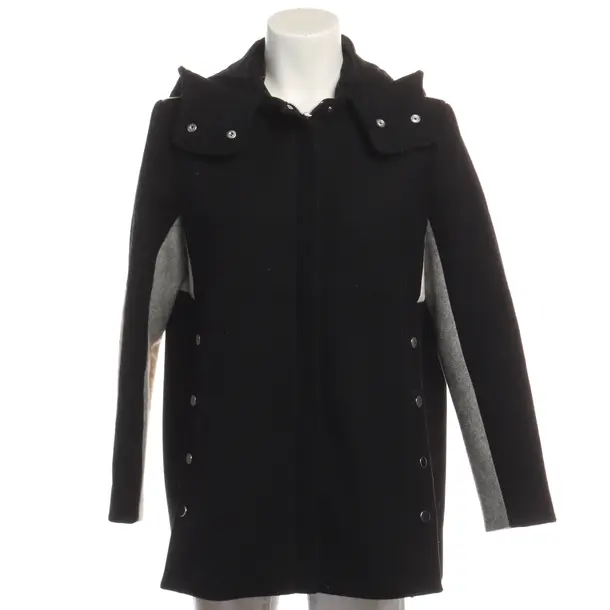 Mid-Season Coat in Black, Wool, Maje