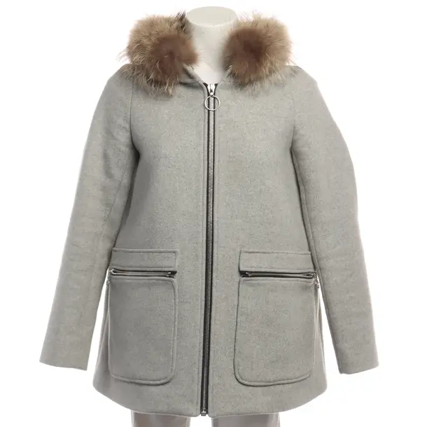 Mid-Season Coat in Gray, Wool, Maje