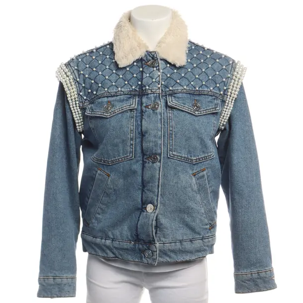 Mid-Season Jacket in Blue, Cotton, Sandro
