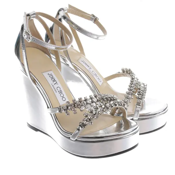 Wedges in Metallic, , Jimmy Choo