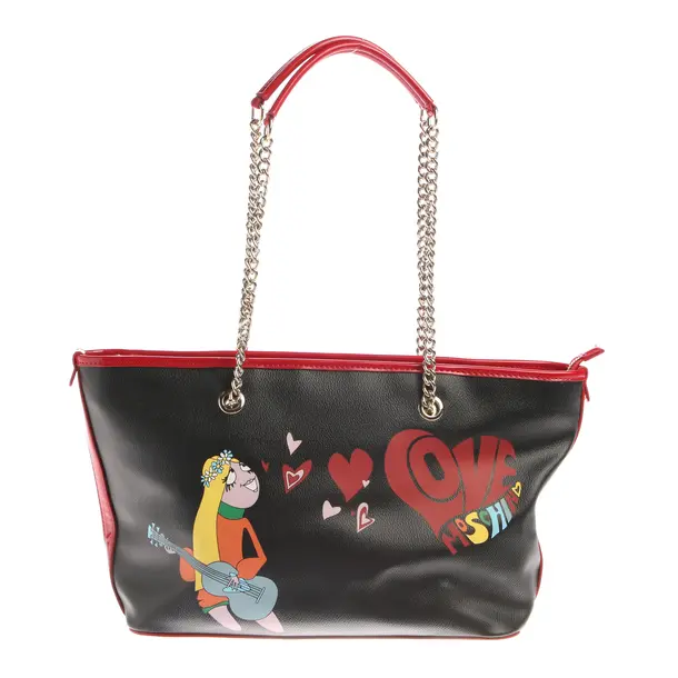 Shopper in Black, Polyurethane, Love Moschino
