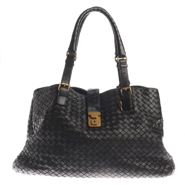Schultertasche in Schwarz, Leder, Bottega Veneta