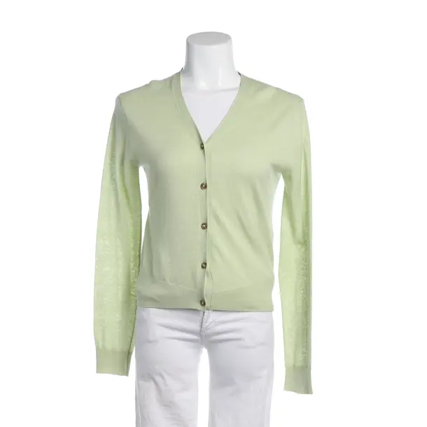 Cardigan in Green, Linen, Closed
