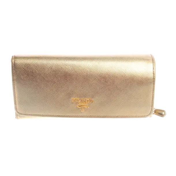 Geldbörse in Metallic, Leder, Prada