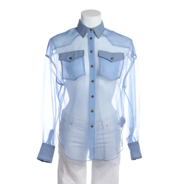 Bluse in Blau, Seide, Brunello Cucinelli
