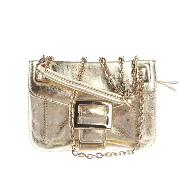 Cross Body Bag in Metallic, Leather, Roger Vivier