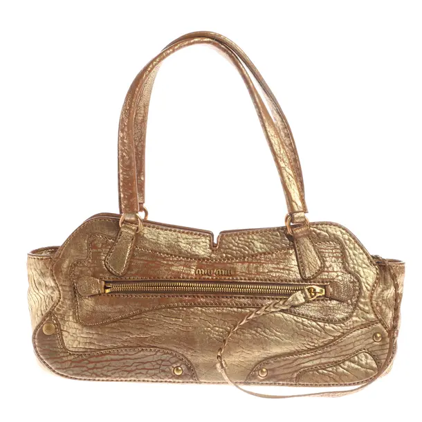 Shoulder Bag in Metallic, Leather, Miu Miu