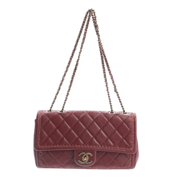 Schultertasche in Rot, Leder, Chanel