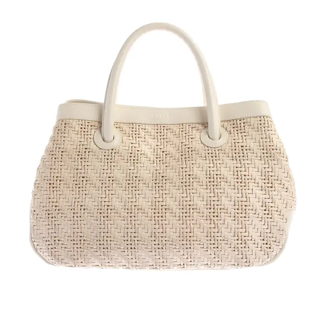 Handtasche, in Beige, Stroh, Furla