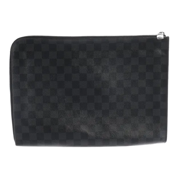 Laptop Bag, in Dark Gray, Canvas, Louis Vuitton