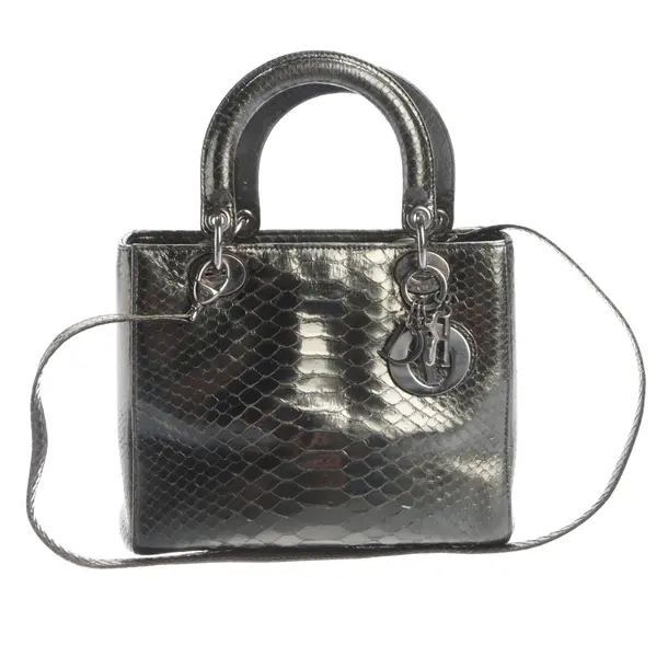 Handtasche, in Grau, Leder, Dior