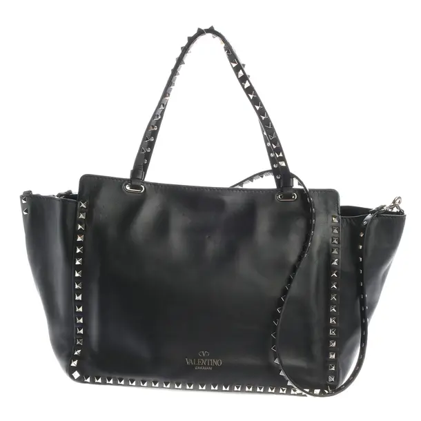 Shopper Bag, in Black, Leather, Valentino