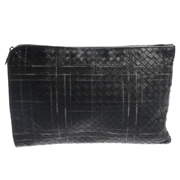 Laptop Bag, in Black, Leather, Bottega Veneta