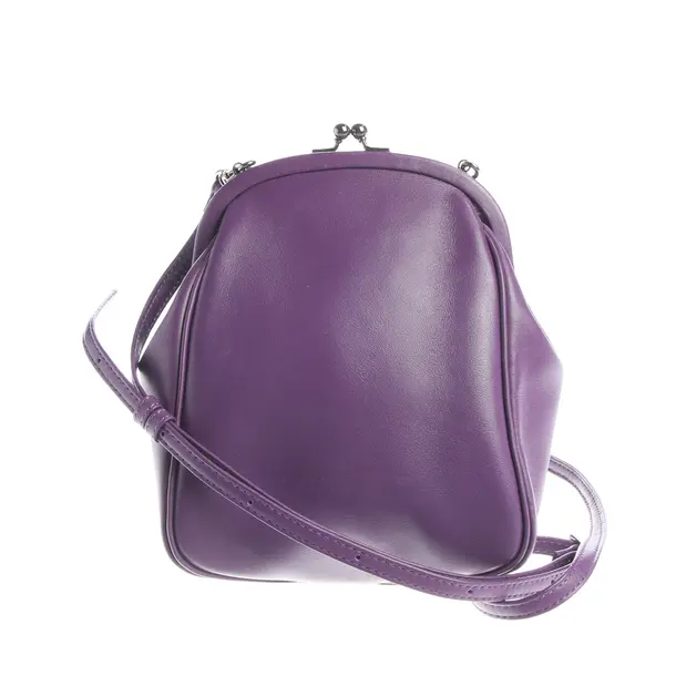 Schultertasche, in Lila, Leder, Yohji Yamamoto