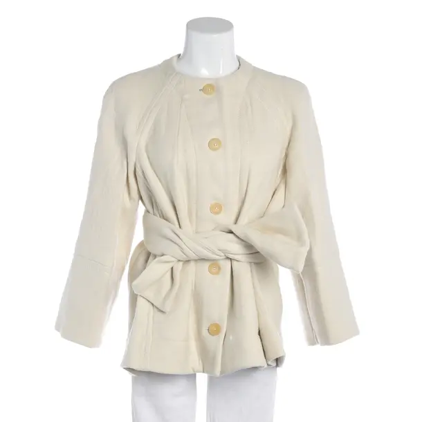 Mid-Season Coat, in Cream, Wool, High Use