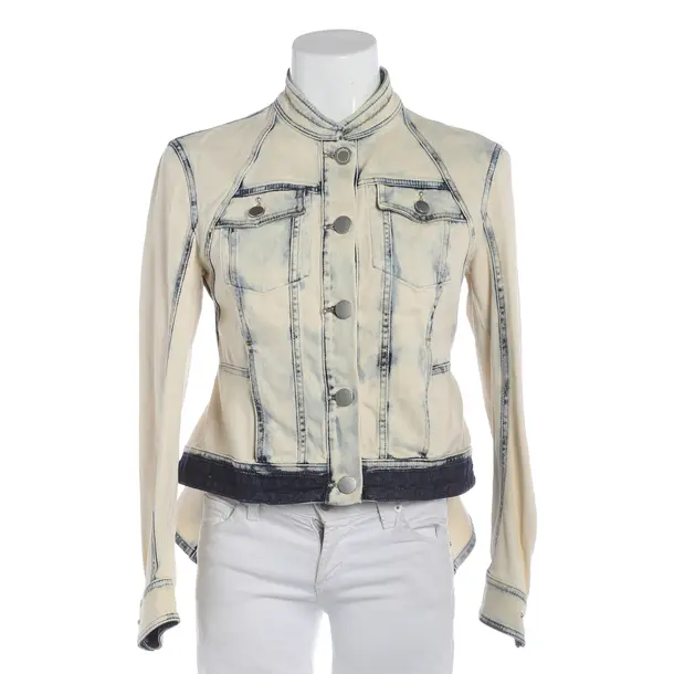 Denim Jacket, in Cream, Cotton, High Use