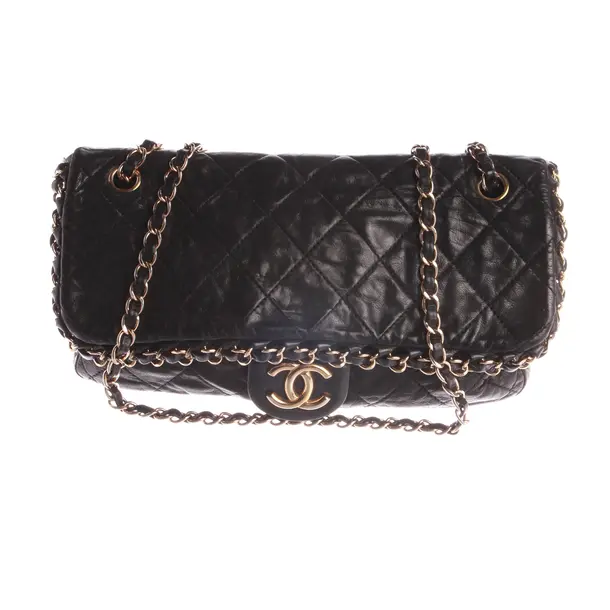 Shoulder Bag, in Black, Leather, Chanel