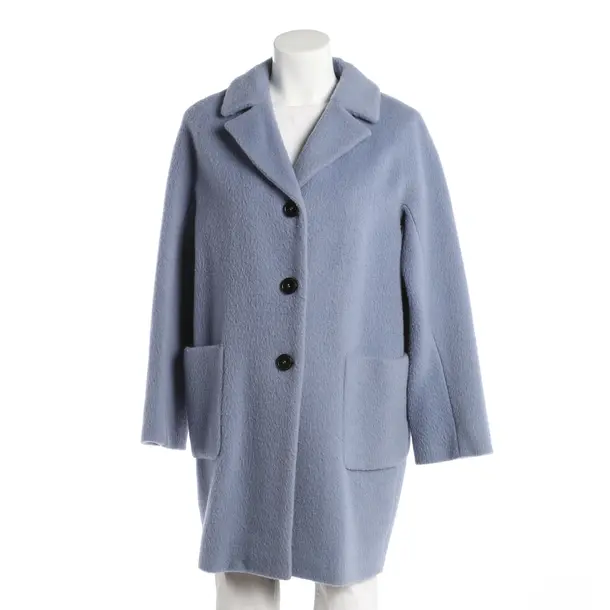 Mid-Season Coat, in Light Blue, Wool, Max Mara