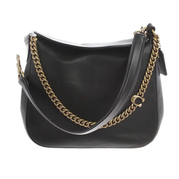 Schultertasche, in Schwarz, Leder, Coach