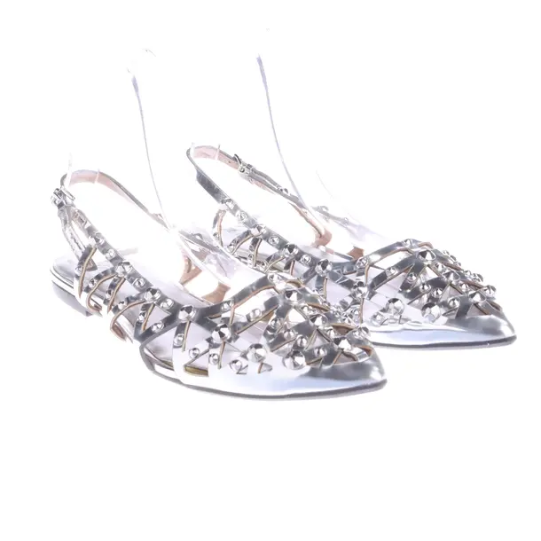 Slingbacks, in Silver, Ash